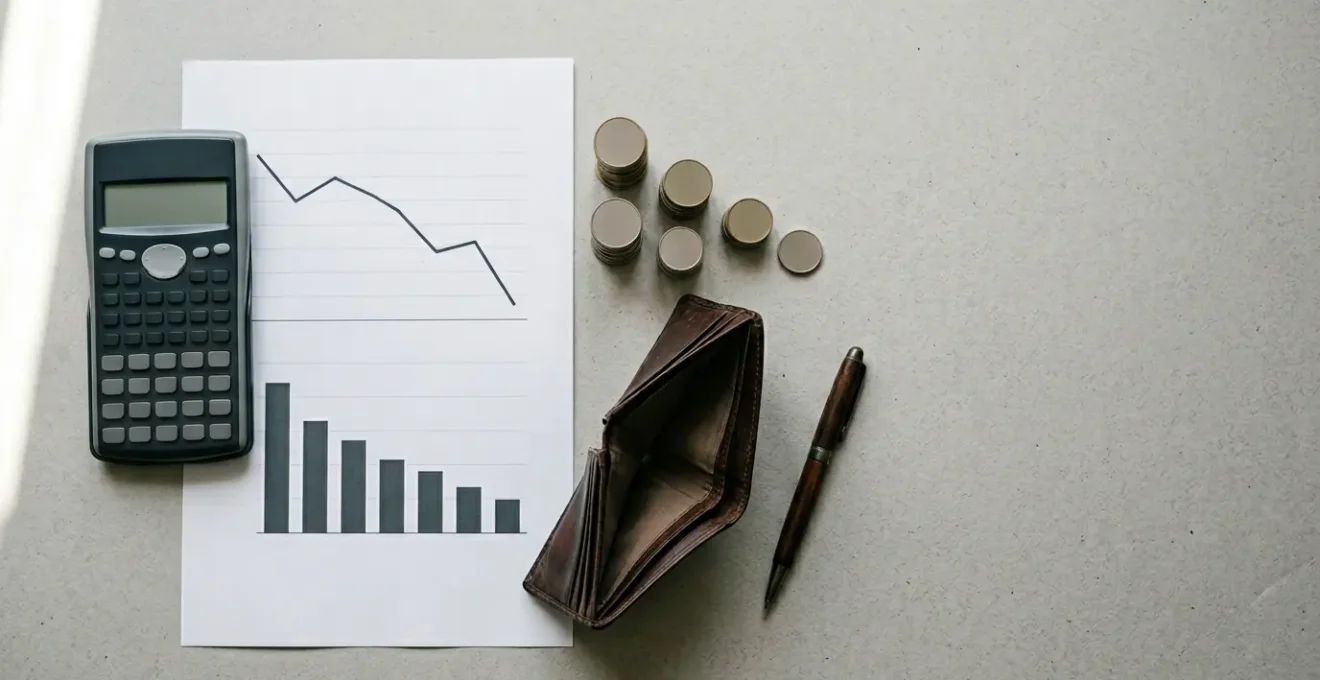 Concept de gestion de trésorerie et rendement locatif net avec calculatrice et documents financiers