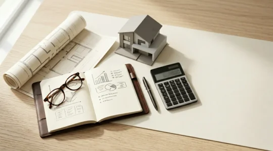 Concept de comparaison de crédit immobilier et d'économies financières pour l'achat d'un bien immobilier