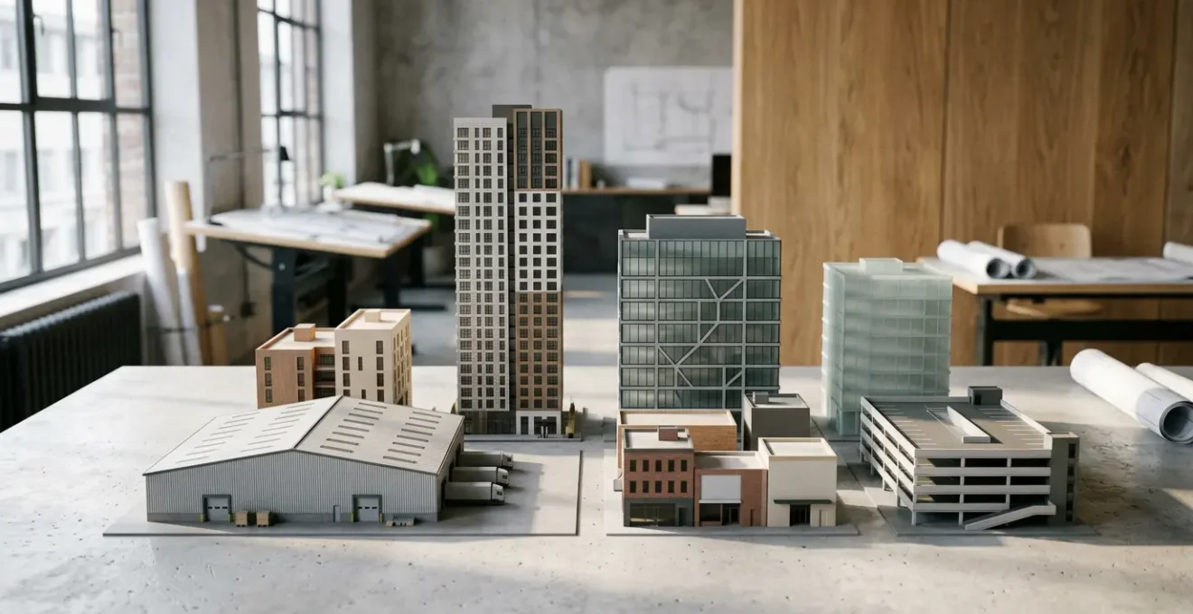 Représentation visuelle des différentes classes d'actifs immobiliers pour la diversification patrimoniale