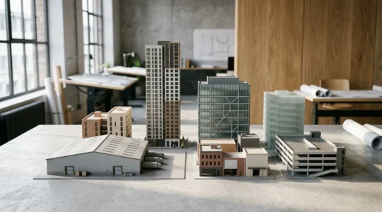 Représentation visuelle des différentes classes d'actifs immobiliers pour la diversification patrimoniale