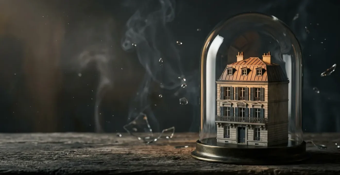 Représentation symbolique de la protection complète d'un patrimoine immobilier face aux risques majeurs