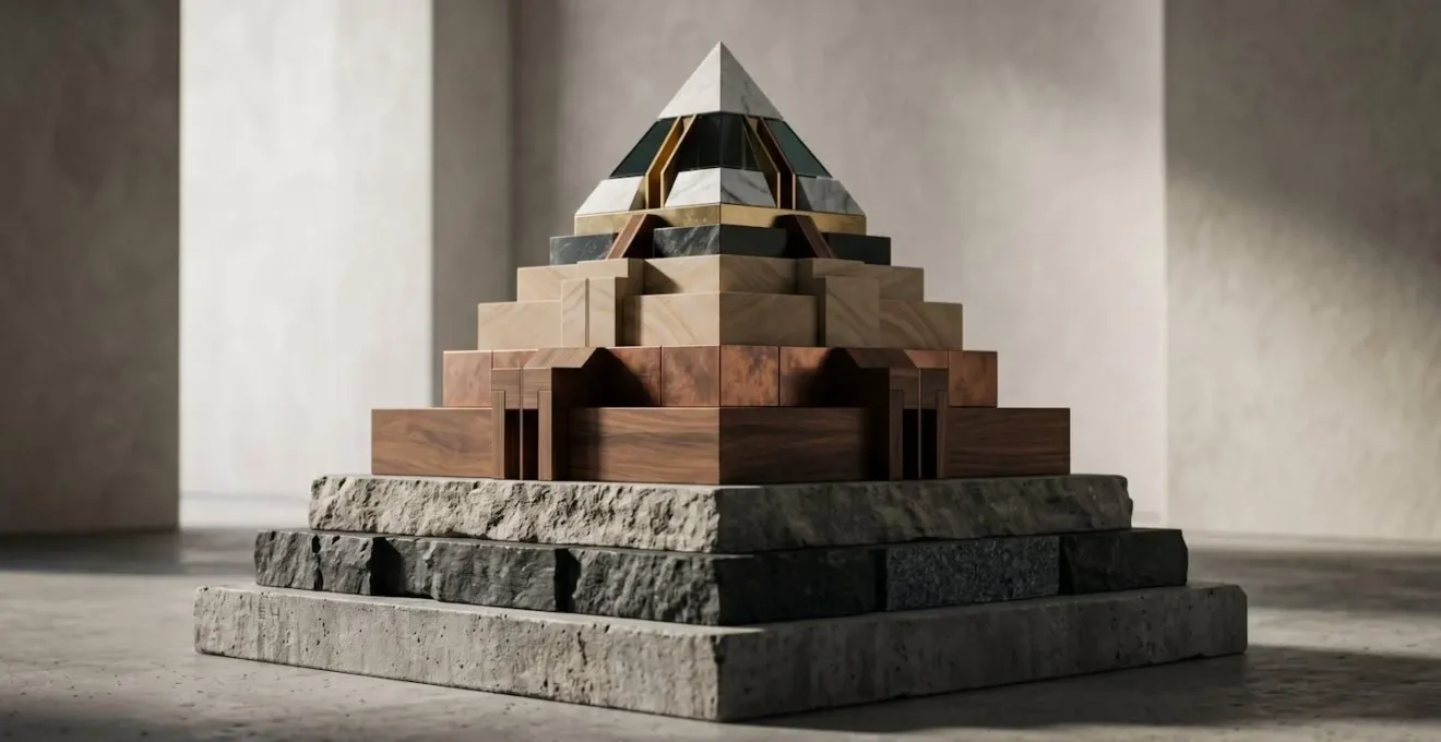 Représentation visuelle de la pyramide de diversification immobilière par paliers de patrimoine