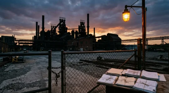 Scène symbolisant la résilience d'une entreprise face à un sinistre industriel majeur