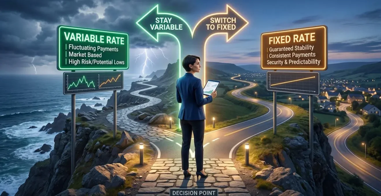 Visualisation du moment critique pour arbitrer entre maintien du taux variable et conversion vers le taux fixe